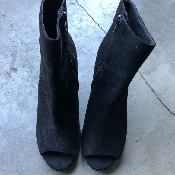 Black Peep Toe boots Sz 8.5 - Picture 2 of 4